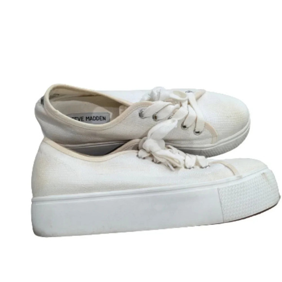 Steve Madden White platform sneakers Life style sneakers women's size 8 - Picture 1 of 7